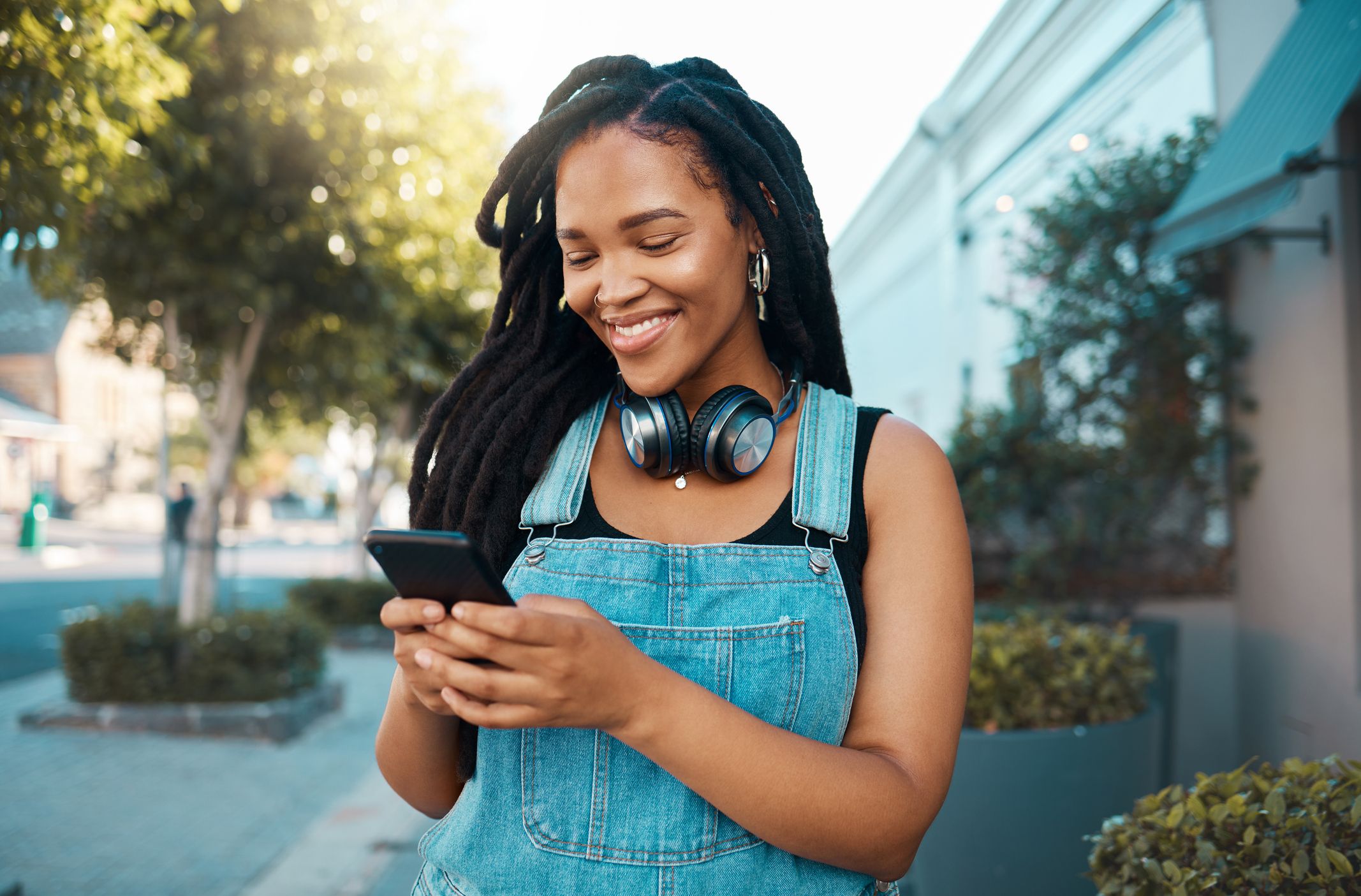 Lady looking at her phone